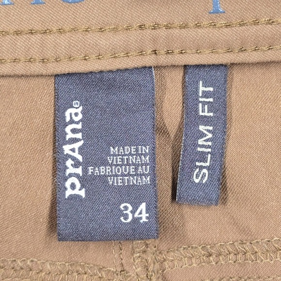 Prana Brion Pants Men 34 (Fits 34x31) Brown Slim‎ Straight Outdoors Hiking READ - Picture 6 of 15